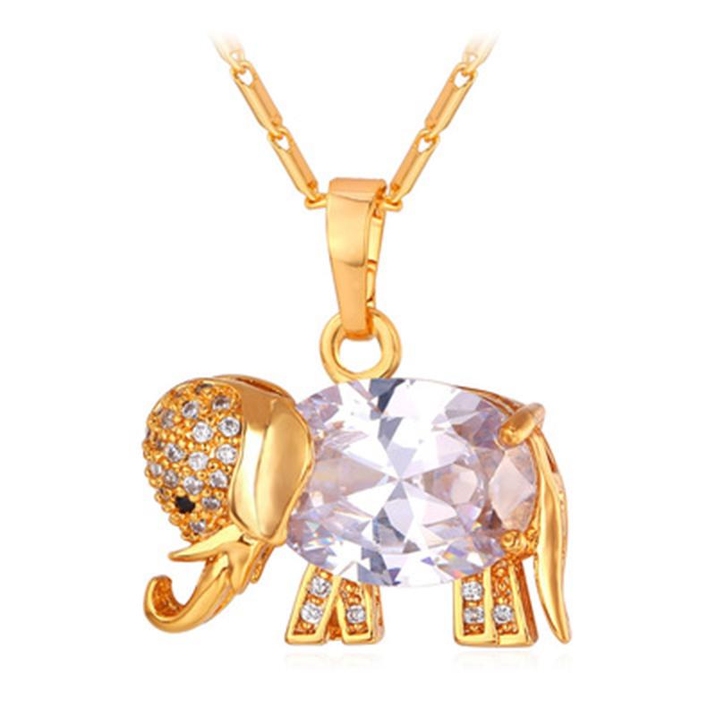 

Pendant Necklaces Cute Baby Elephant Necklace Africa Map Small Animal Copper Plated 18K Gold Jewelry For Man And WomanPendant