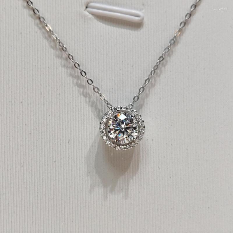 Pendants Round Brilliant Cut 1 D Color Mossanite Engagement Ring Silver 925 Original Diamond Test Past Gemstone Rings For Teen Girl