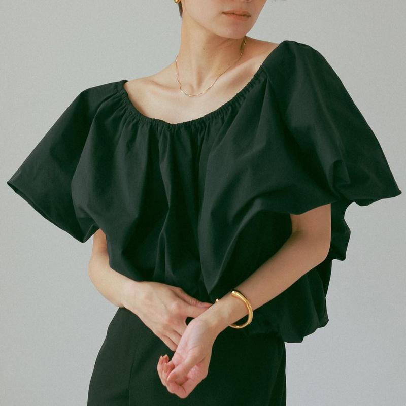 

Women' Blouses & Shirts Japan Style Temperament Solid Loose Blouse O-neck Folds Short Sleeve Women 2022 Summer All-match Elegant Blusas Muj, Black