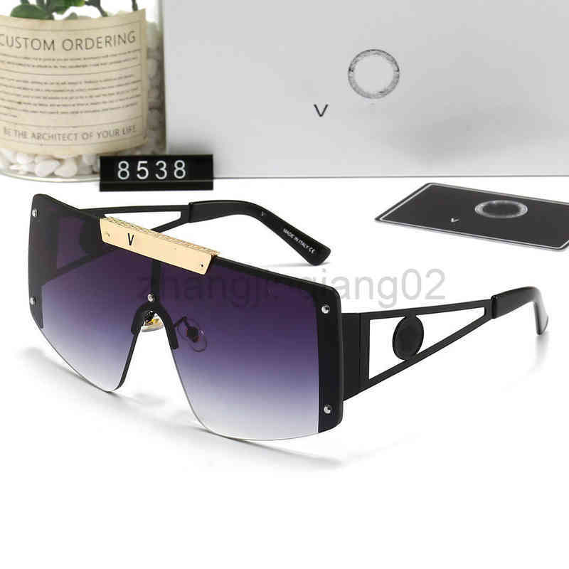 

Designer Versage Sunglasses Cycle Luxurious Fashion New One Piece Large Frame Goggles Mens and Womens Lovers Windproof Metal Personalized Sunglasses