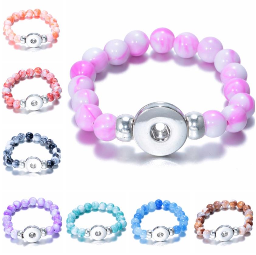 

Beaded Strands Noosa Ginger Snap Button Bracelet Acrylic Natural Stone Beads Hand Strand Bracelets Jewelry Diy 18Mm Elastic Yydhhome Dhva7