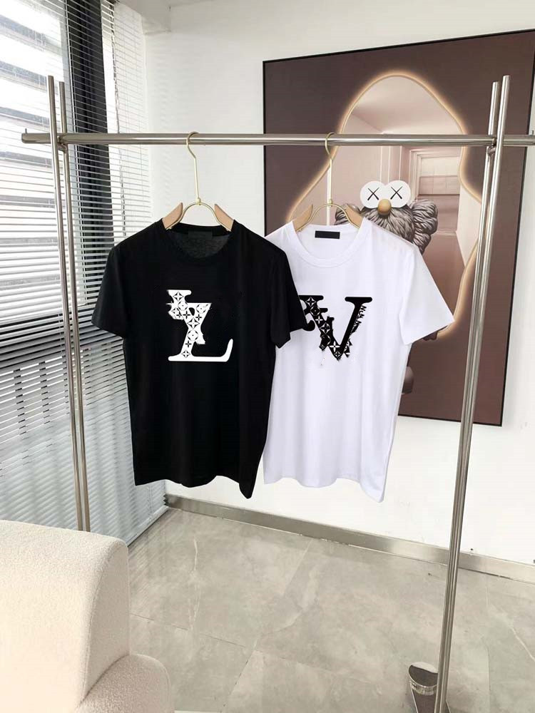

2022 Summer Casual T Shirts Men Women Cotton Loose Classic Style High Quality Designer Clothing Printed T Shirt Brand 1365, White