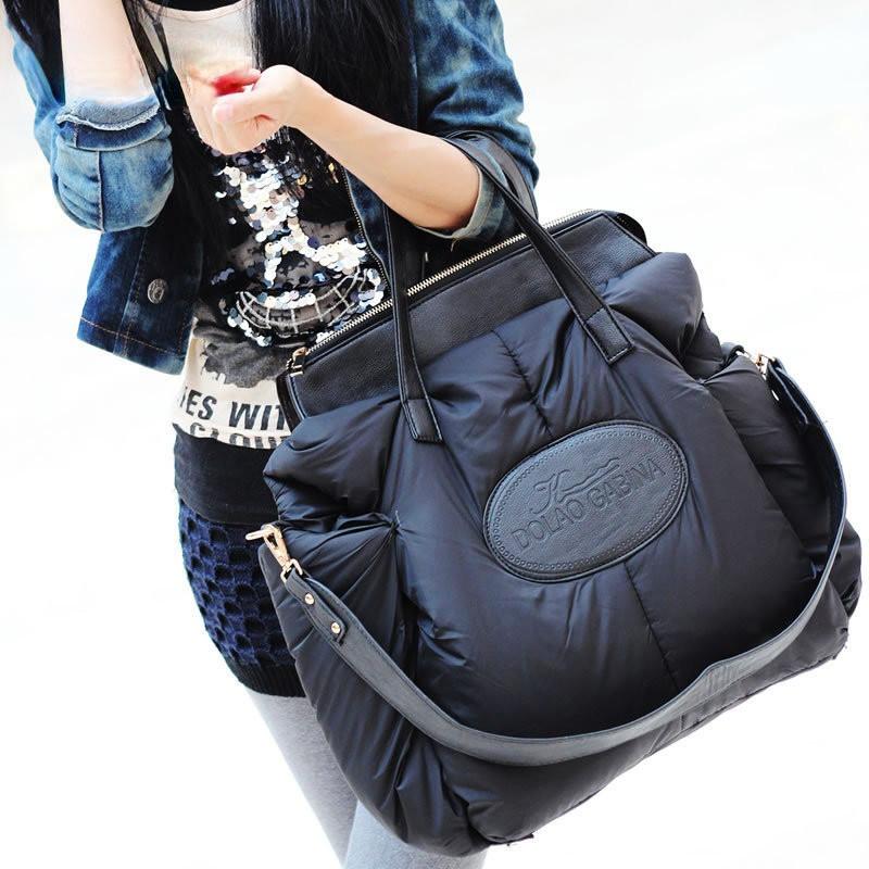 

Evening Bags Winter Women Handbags Ladies Warm Tote Bag Fashion Space Cotton Material Large Down Designer High Quality, Blue