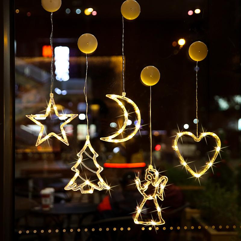 

Strings Christmas LED Deer Bells Curtain Light Garland String Fairy Battery Lights Outdoor Indoor For Home Wedding Party Year Decor