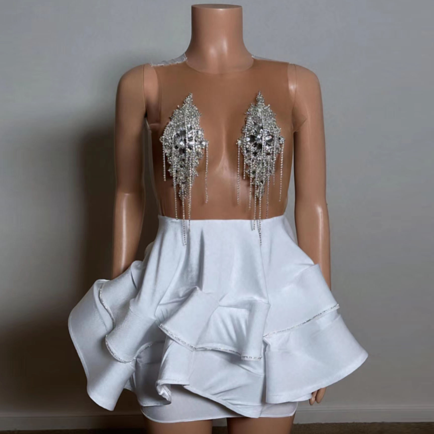 

Stunning White Short Prom Dress 2022 For Women Beading Sleeveless Graduation Party Gown Sexy Evening Dresses Robe De Soiree Vestidos, Dark green