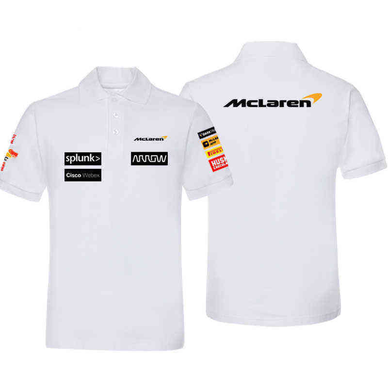 

Men' Polos Summer F1 Formula One McLaren Team Theme Commemorative Polo Shirt Racing Fan Shirt Short Sleeve Gulf Oil Co-branded Blue Driver Y04W