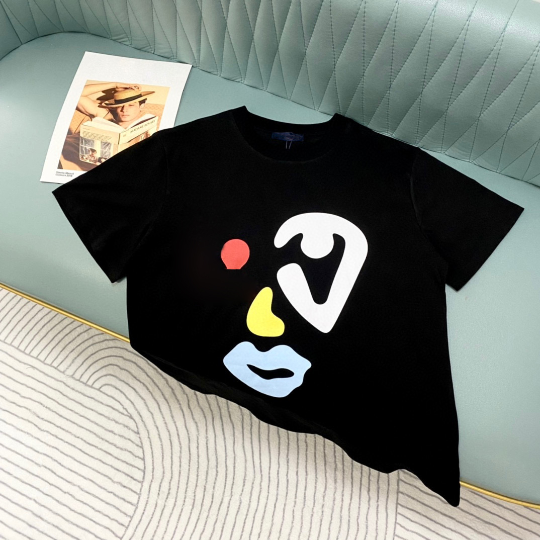 

22SS Designer Letter Printed T Shirts Tee Sweatshirt Fashion High Street Short Sleeves Summer Casual T-Shirt Breathable Men Women Crew Neck Tees Dresses fo Wome 15-025, Black