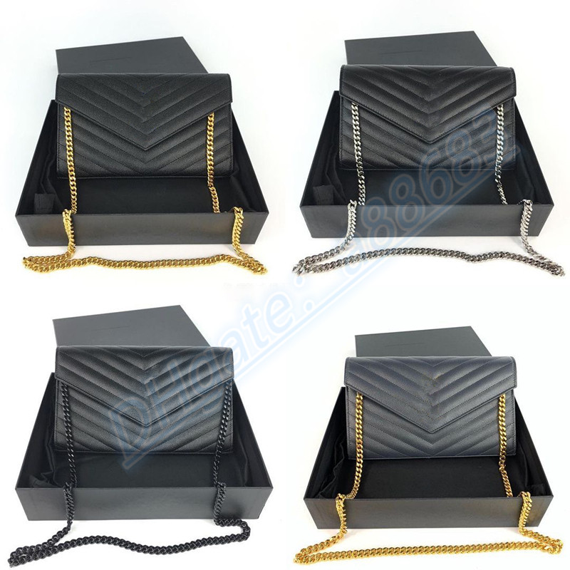 

2022 new style Luxurys Designer Leather Bags Women Genuine womens Gift Handbag with box Crossbody Lady Shoulder WOC Bag Flip Cover Femal LOULOU Tote Coin Purse TOTE, Black-gold