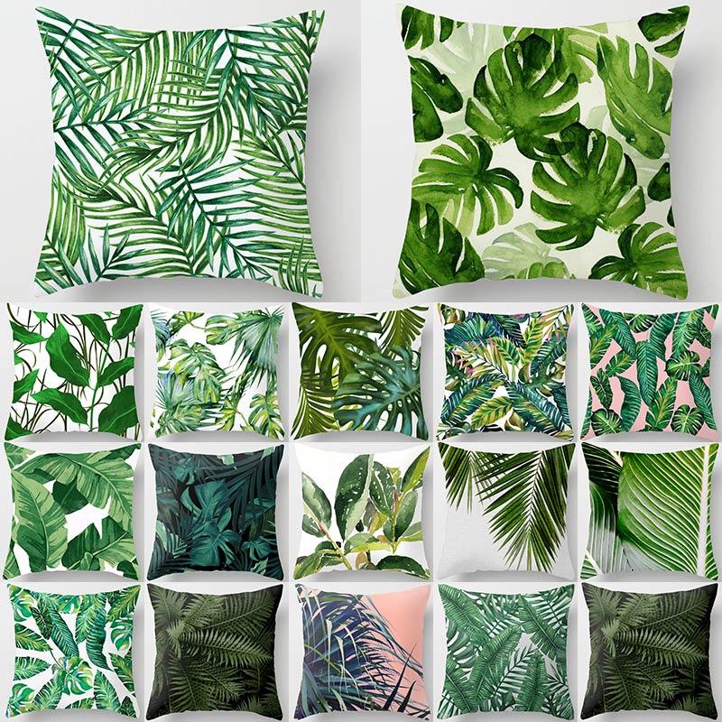 

Cushion/Decorative Pillow Tropical Plants Pattern Decorative Pillowcase 45x45cm Peach Skin Cushion Cover Throw Sofa Decoration Pillowcover, 2bz-40506-088