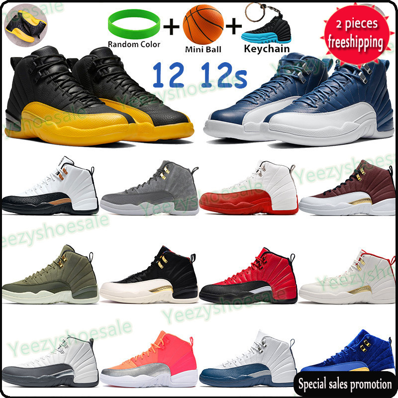 

2022 University gold 12 12s mens basketball shoes high sneakers indigo CNY black royal blue cherry white dark grey sunrise men sports trainers NB, 19. playoff