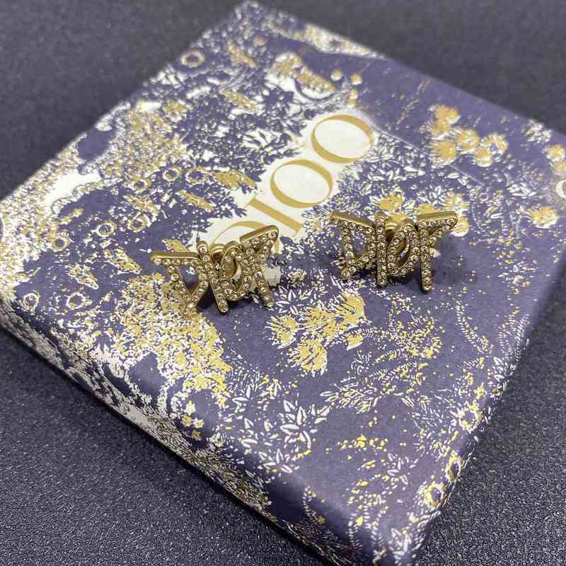 Fine letter Earrings 925 silver needle female Earrings Jewelry anti allergy high version red-image-782534753