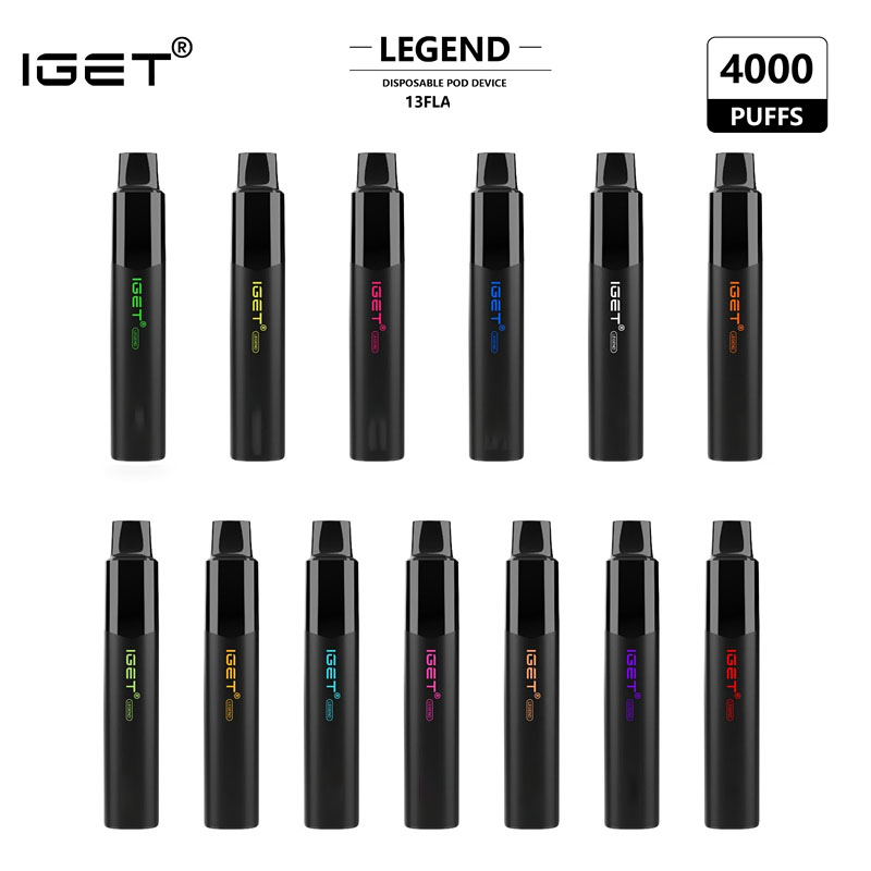 

Original IGET LEGEND Disposable Pod Device Kit E-cigarettes 4000 Puffs 12ml Prefilled Cartridge Battery Vape Stick Pen VS vs bar xxl max puls