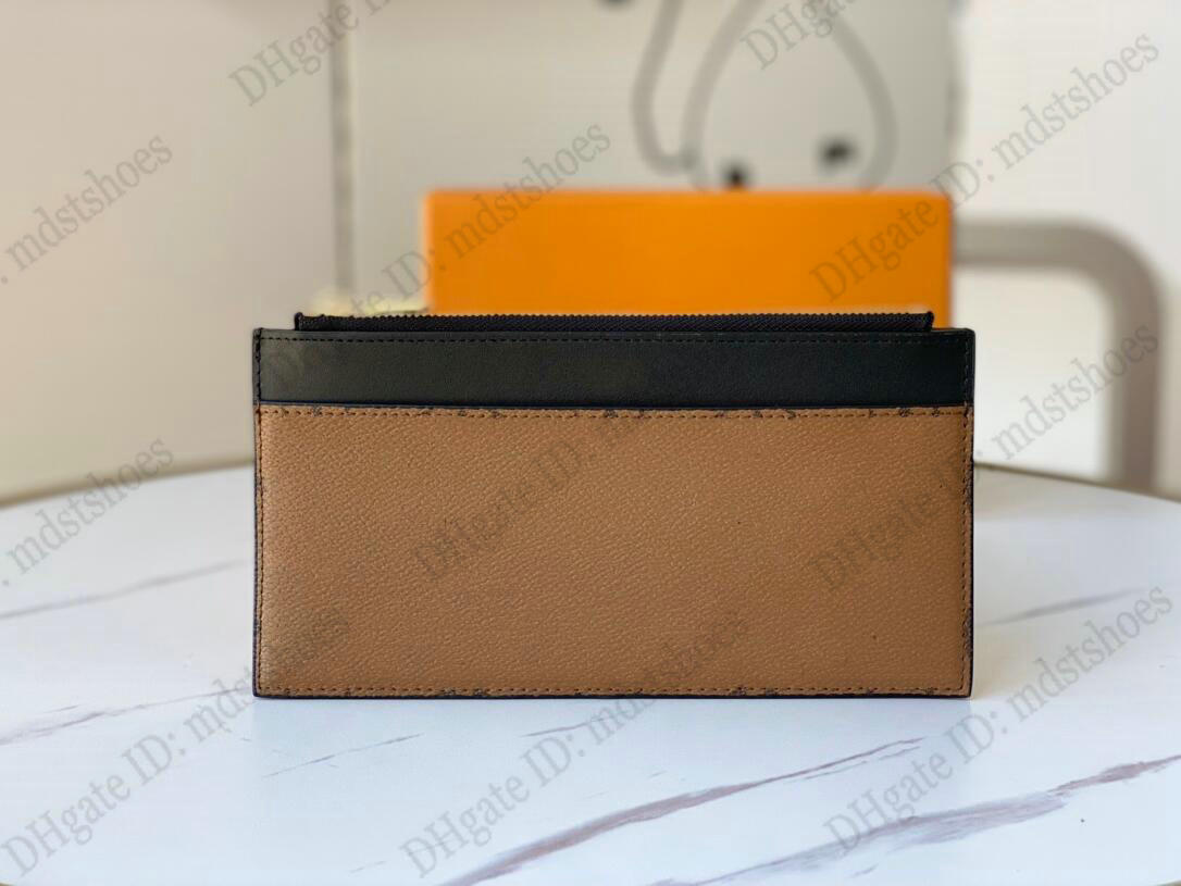 

SLIM PURSE M80390 Mens Clutch Bag Monograms Reverse Coated Canvas Multiple Card Slots Zip Pouch Designers Luxurys Wallet Purse
