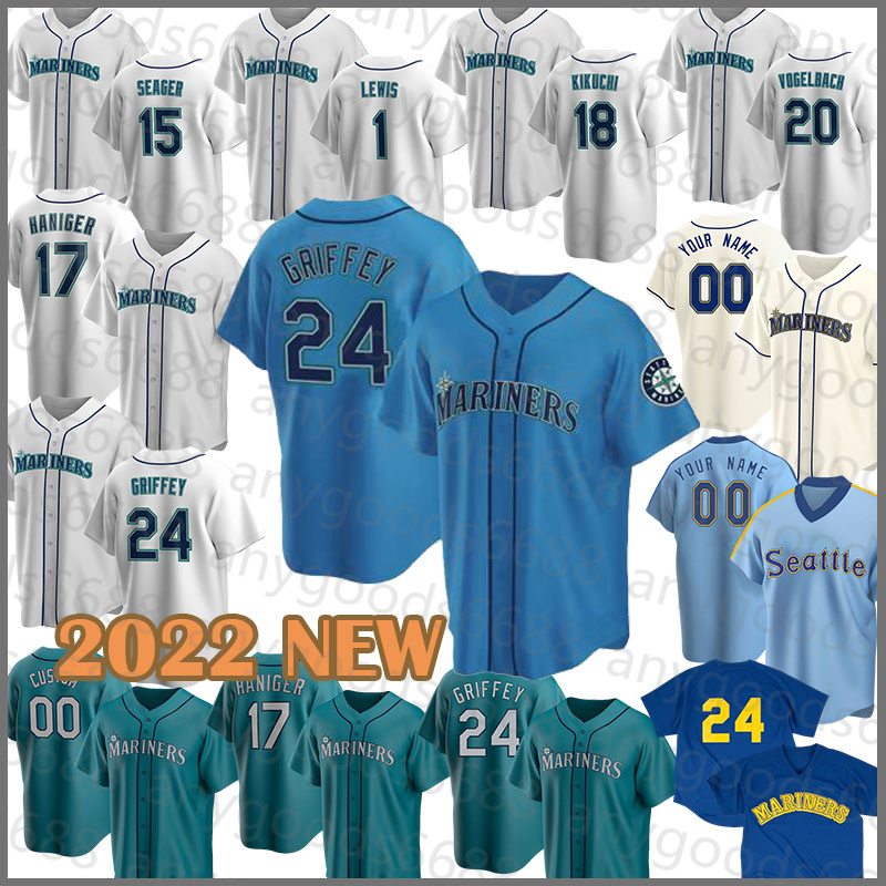 

Seattle 2022 New Mariners Baseball Jersey 24 Ken Griffey Jr. 28 Jake Fraley 2 Tom Murphy 22 Luis Torrens 10 Jarred Kelenic 13 Abraham Toro 17 Mitch Haniger 26 Adam Frazier, 2022 mens(shuishou