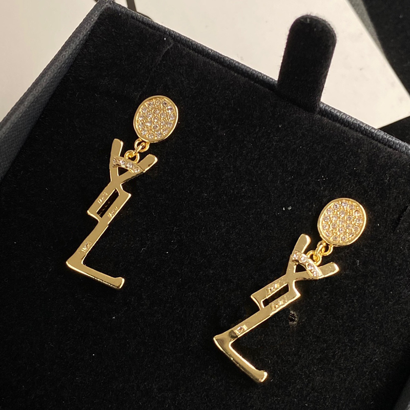 

Women Earrings Designer Letters Earings Gold With Diamonds Luxurys Jewelry Womens Ear Studs S Earring For Party Wedding D226153F