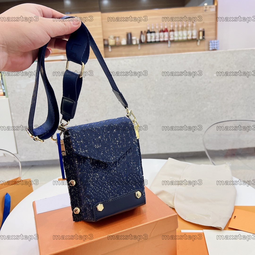 

Luxurys Utility Phone Bag Mini Cross Body Bag Retiro Monograms Flowers Canvas Women Handbags Purses Denim Cowboy Blue Designers Bags