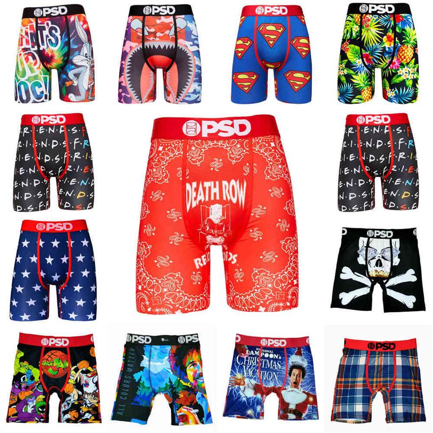Psd Shorts Mens Underpants Lingerie Sexy Ice Silk Quick Dry Boxers Breathable Underwear With Bags200b
