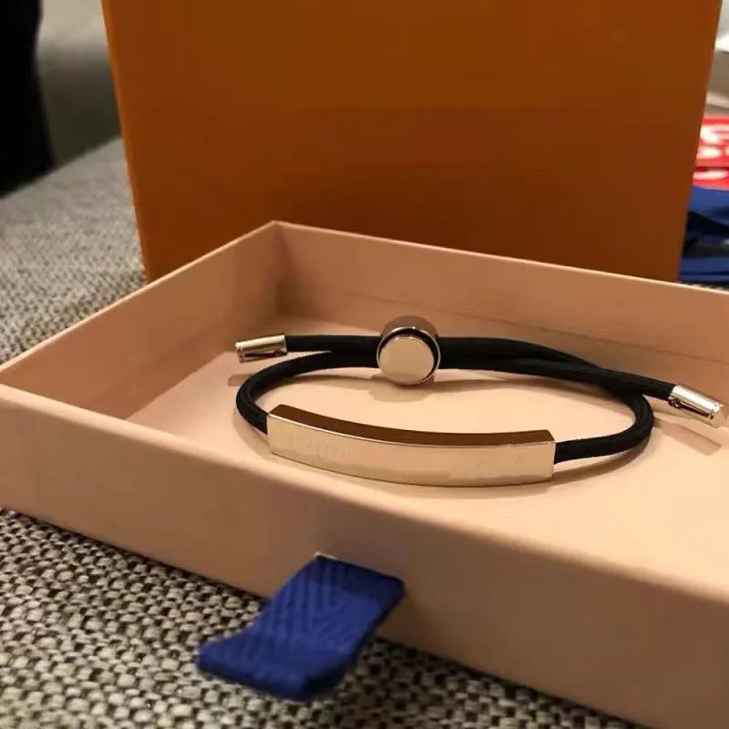 

Bracelets jewelry designer luxury bangle womens Couple's leather cord bracelet fashion charm men woman bracelet bangles with box