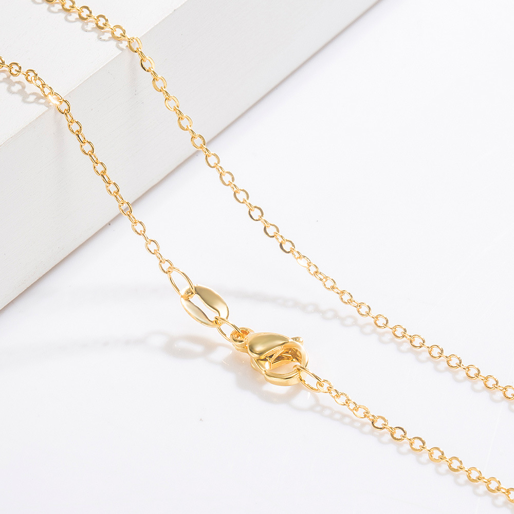 Fashion 1.5MM Gold Plated Necklaces Chains 925 Sterling Silver O Cross Chain Necklace Diy Jewelry-image-385711506
