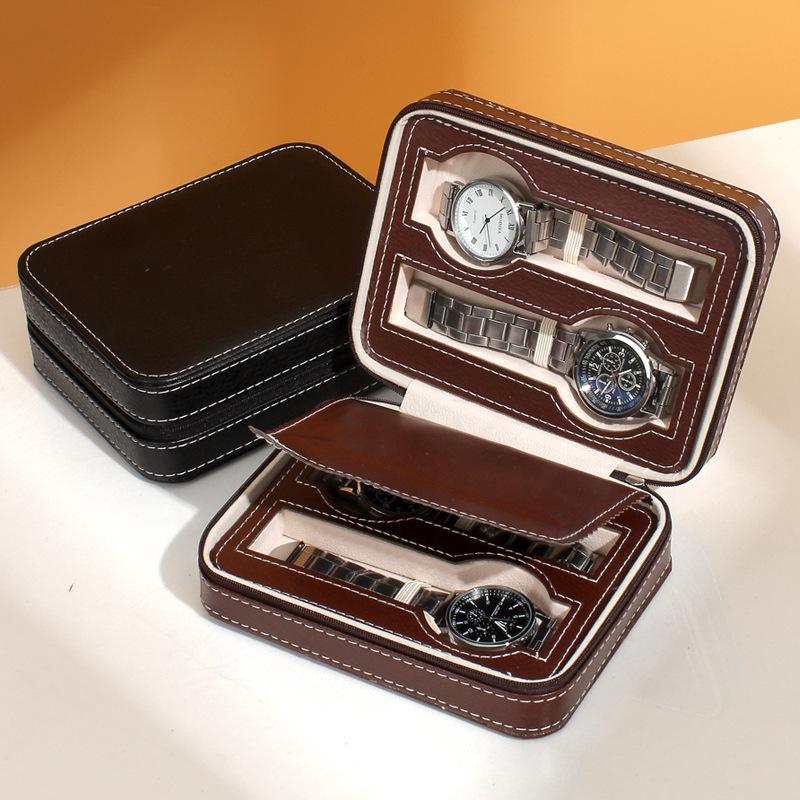 

Jewelry Pouches Bags Men's Zipper Bag Portable Travel Four Watch Box High-end 4 Storage Packaging Boxes And PackagingJewelry