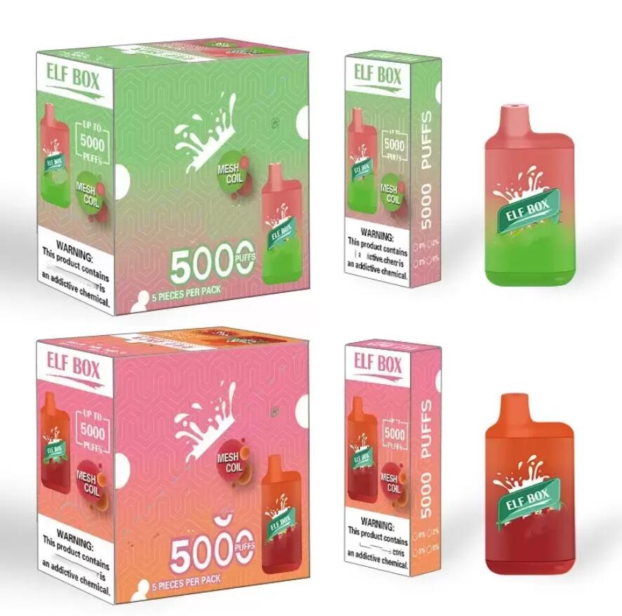 

Authentic DOLODA ELF BOX 5000puffs Disposable E cigarettes Mesh Coil 12ml Pod 2% 5% 650mah Battery PK Aroma King RandM Tornado 7000 Puff Flex Elux legend