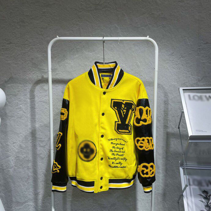 

2022 Street Fashion Catwalk Unisex Jacket Men' Baseball Uniform Flat Embroidery Pull Side High Street Jacket Color Black White Size m-l-xl-xxl G9775