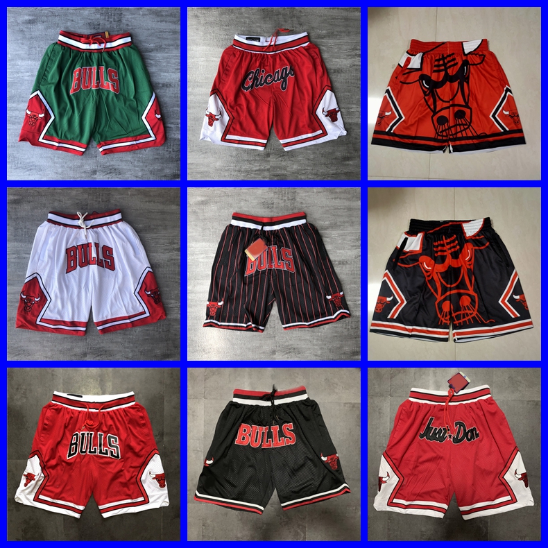 

Chicago''Bulls''men Basketball Shorts Retro JUST DON white Pocket short Pants 0426, As