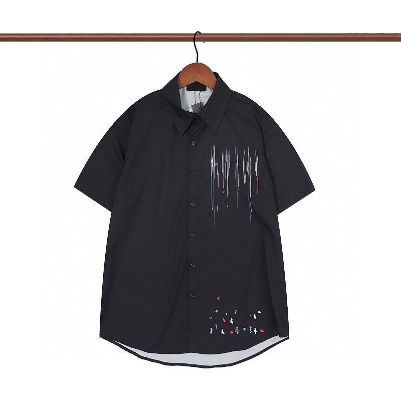 

mens miris Summer men t-shirts tee causal orinting hort sleeve Classic Business Button Lapel high quality shirt mens solid color Stylish simplicity amiri, Hi