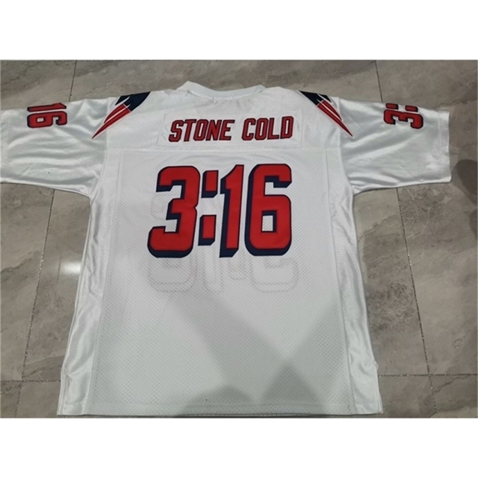 

Jay Uf Chen37 Custom Men Stone Cold Steve Austin Team Issued blue White College Jersey size s-5XL custom any name or number jersey