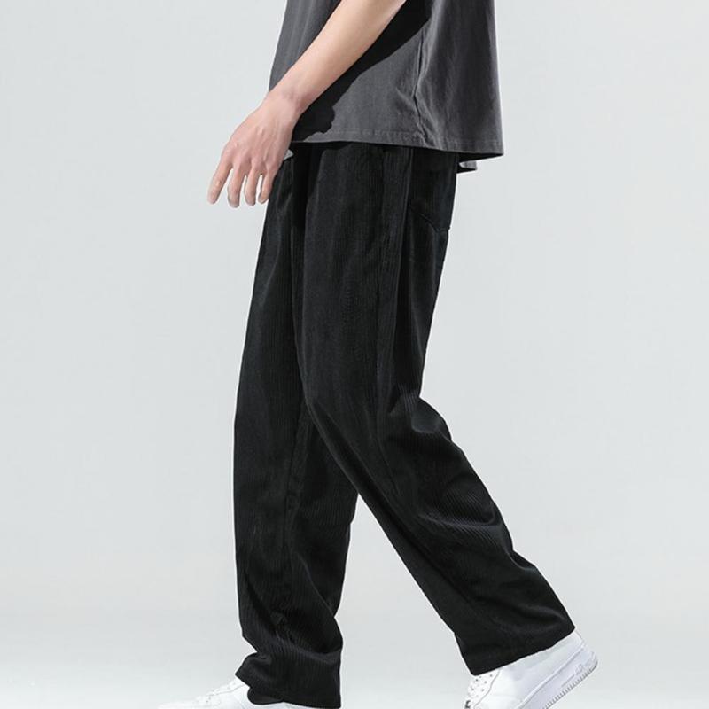 

Men's Pants Cargo Streetwear Sweatpants Male Straight Casual Pure Color Temperament PantsMen's, Black l