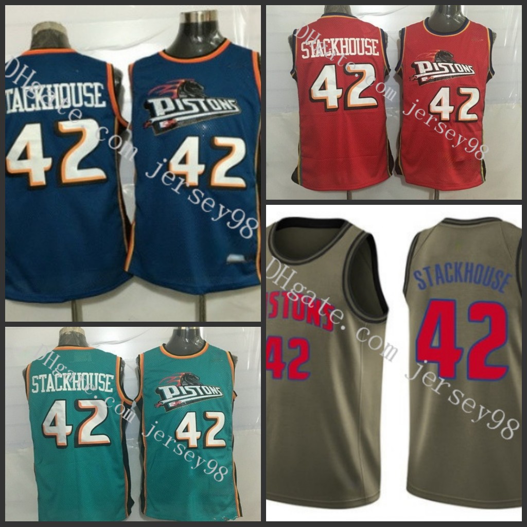 

Detroit''Pistons''MEN 42''Jerry Stackhouse retro Basketball''Jersey