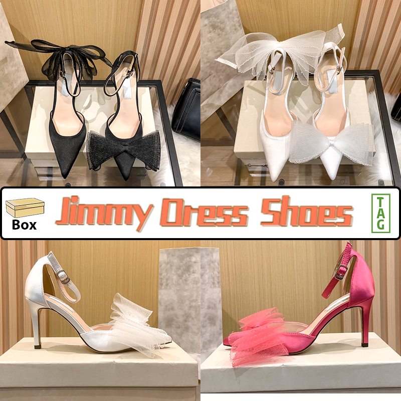 

London Dress Shoes Jimmy Women Pointed Toes High Heel Party Wedding Shoe Fuchsia Black Latte Lady Outdoor Sneakers With Box, 02. black