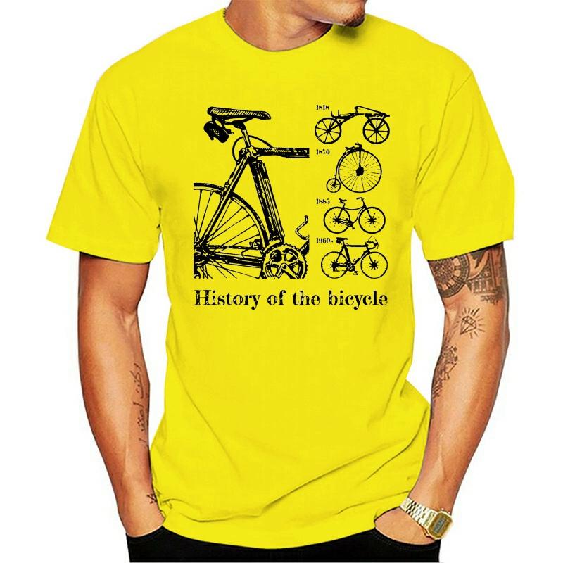 

Men' T-Shirts History Of The Bicycle Mens Cycling T-Shirt Bike Mtb Mountain Racer Bmx Road Fashion Cool Tee Shirt, White