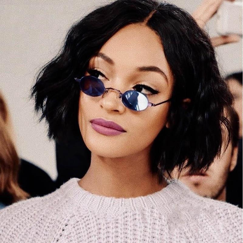 

Sunglasses Vintage Oval Small Box Mirror Shades Colorful Lens UV400 Polarized Sun Glasses Brand Design Men Women EyewearSunglasses