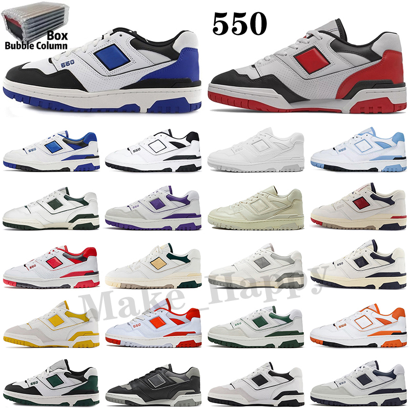 

B550 designer shoe white leather lace-up Rubber outsole skate shoes pro ballers classic New 550 outdoor platform shoe, Color 6