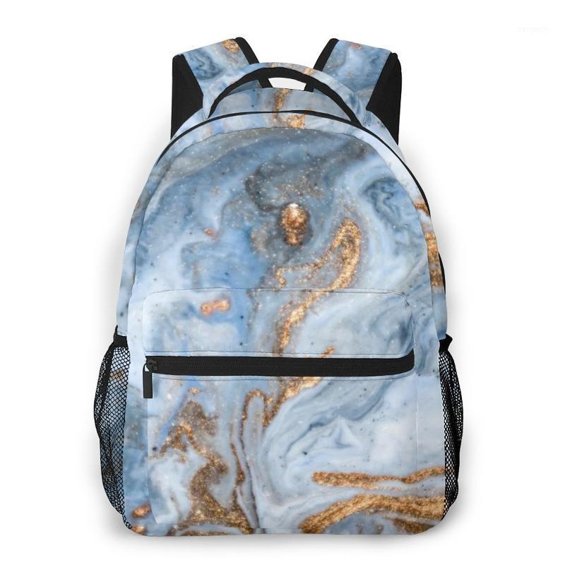 

Backpack 2022 Unisex Blue Marble Texture Female Travel Daypack Laptop Book Schoolbags Feminina School Casual Women Bag, Black