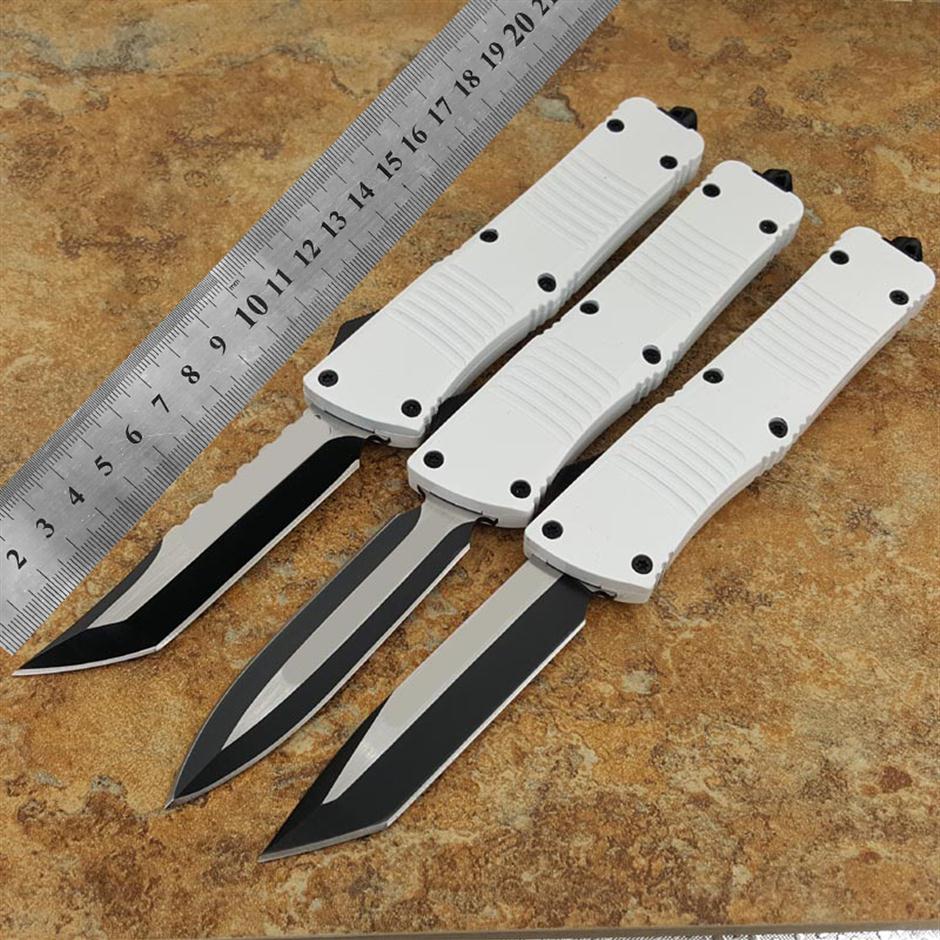 

White handle automatic knives Benchmade knife t6061 handle CNC VG10 steel OUT pocket knife BM3300 Camping tactical Survival Huntin283v