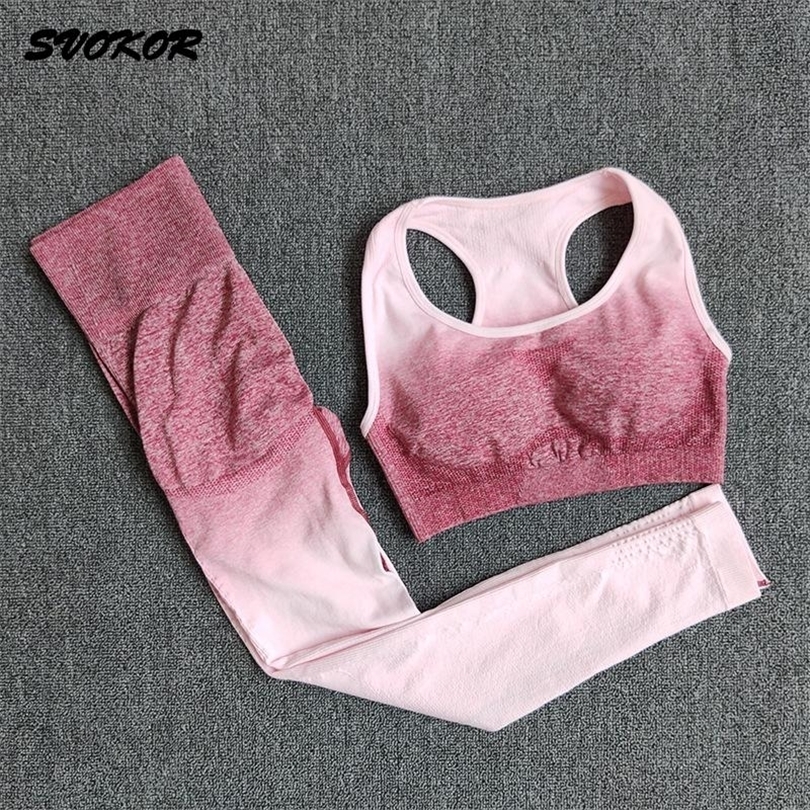 

SVOKOR Seamless Yoga Set Sport Wear Women Gym Workout Fitness Clothing Female Suit High Waist Legging  Bra 220317, Yoga bra 3