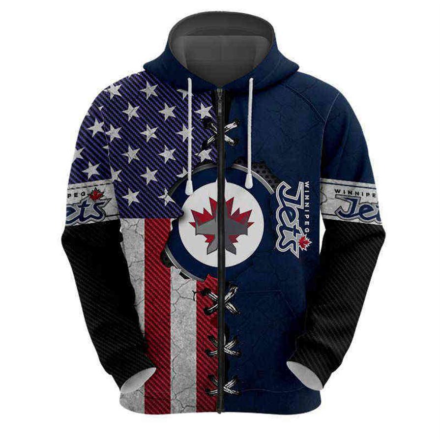 Winnipeg Men's Men's Casual 3D Hoodie Sweat à sweat graffiti