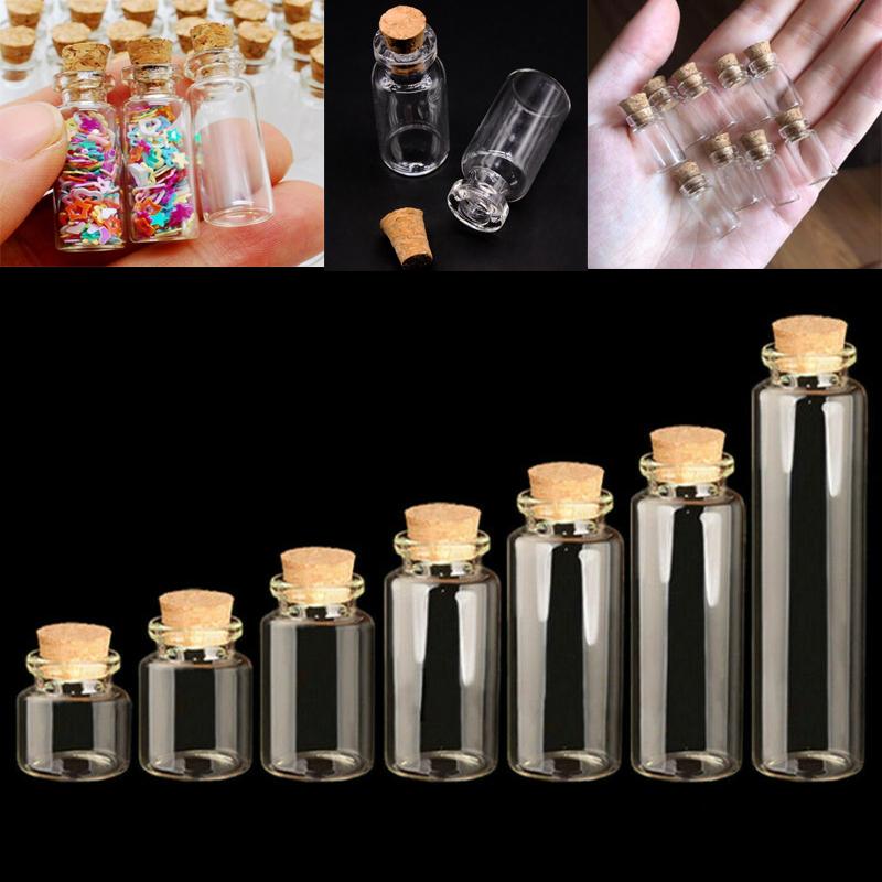 

Storage Bottles & Jars 10PCS Glass Cute Little Gift Tiny Transparent Containers With Cork