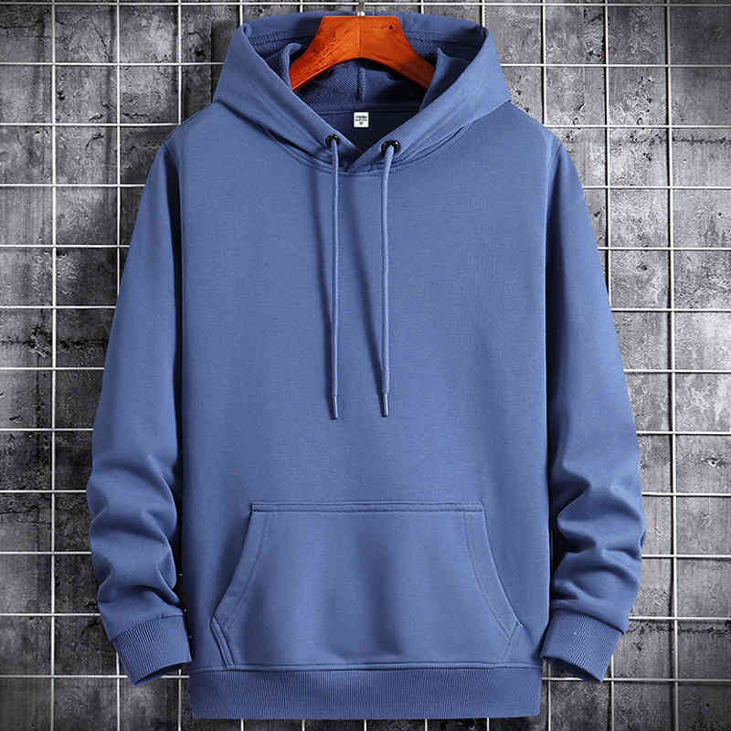 

Hooded Sweater Men's Ins Fashion Brand Solid Color Youth Versatile Casual Loose Cotton Coat, Solid black