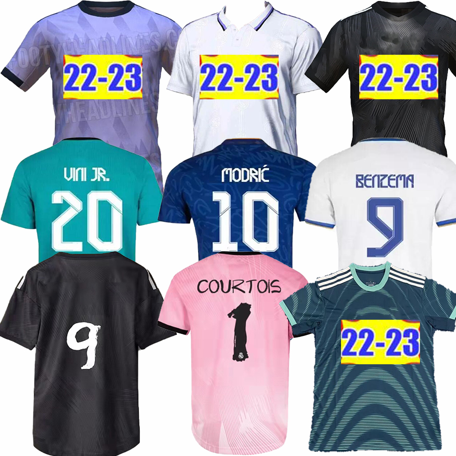 

BENZEMA soccer jersey 21 22 23 football shirt VINI JR CAMAVINGA ALABA HAZARD ASENSIO MODRIC MARCELO VALVERDE REAL MADRIDS camiseta men + kids kit 2022 2023 Real Madrids
