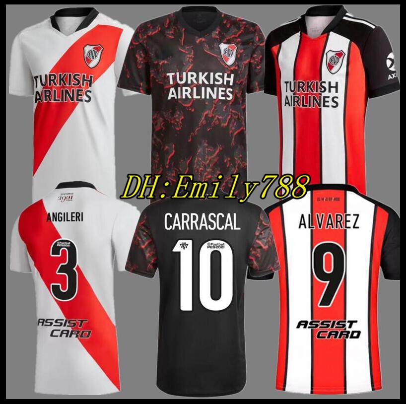 

CARRASCAL 21 22 RIVER PLATE Home Soccer Jerseys 120th Anniversary Camiseta PEREZ ROMERO DE LA CRUZ 2021 2022 AWAY Football concept shirt men M.SUAREZ J.ALVAREZ, 21-22 home