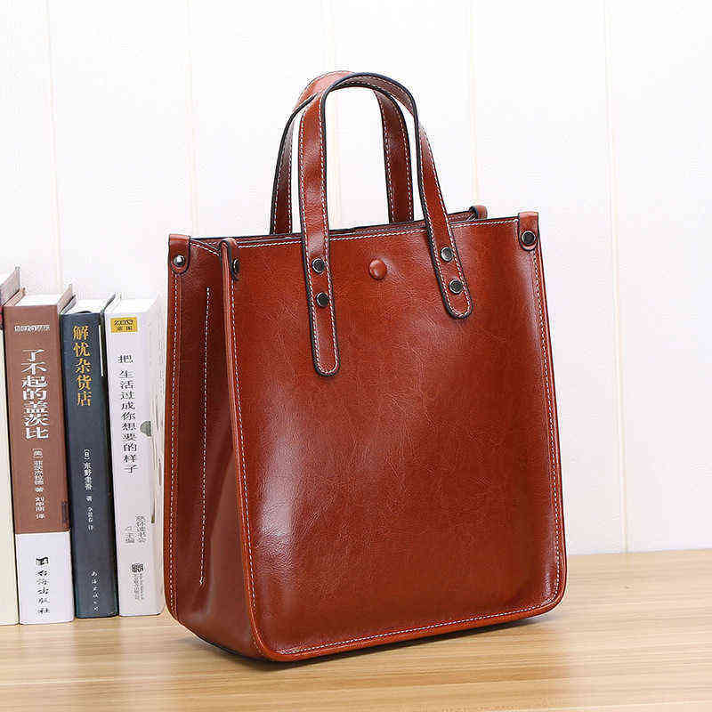 

Evening Bags Cowhide women's bag 2022 new trend atmospheric Tote Bag single shoulder hand versatile messenger 220211, Army green