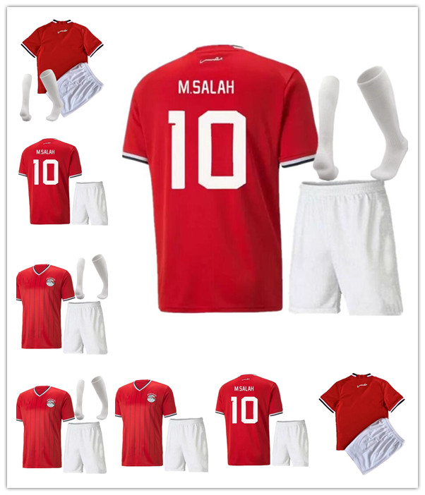 

2022 2023 Egypt Soccer Jerseys M.SALAH TREZEGUET ELNENY national team home away 22 23 football men and kids shirt