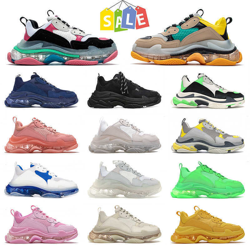 

17FW Paris Balencagas Triple S Platform Casual Shoes Designer Old Dad Grandpa Clear Sole Crystal Bottom Collection Luxury Mens Women Sports, 18 36-45