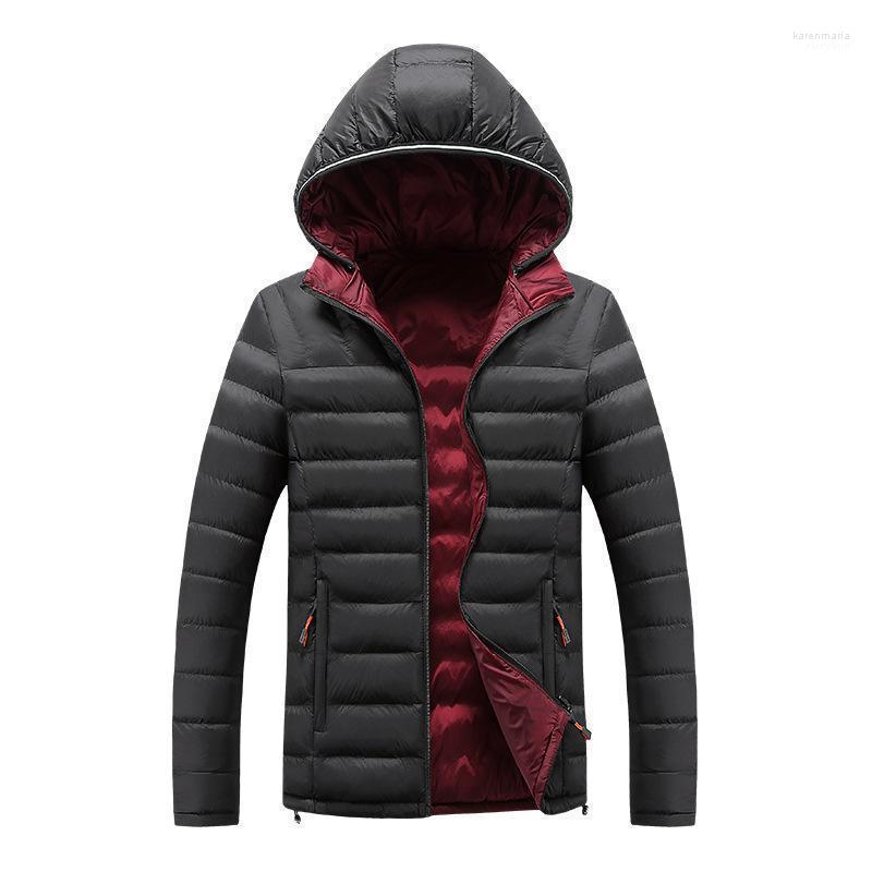 

Men's Down & Parkas Custom Logo Coat Autumn Winter Collection Jacket Casual Hooded Thick Warmth Double-sided Wear Comfortable Windproof Kare, Black
