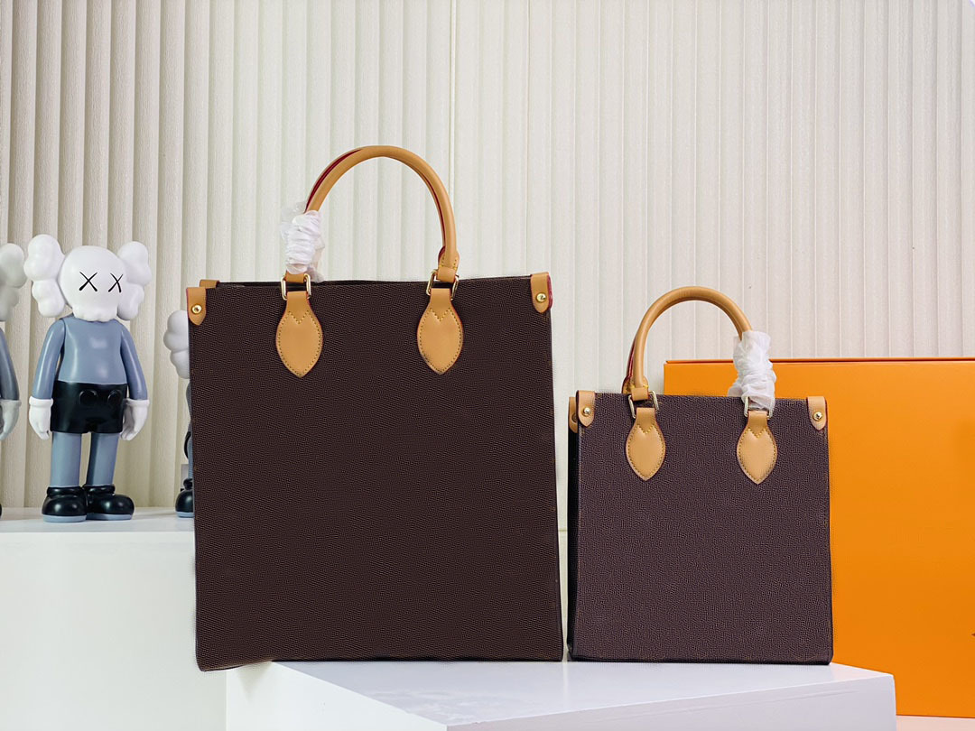 

HH M45847 M45848 Sac Plat Mini MONOGRAMS Canvas Luxurys Shopping Bag Flower Letter Flap, Brown flower