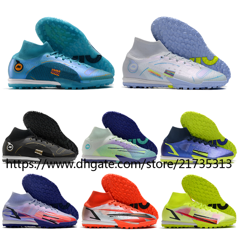 

Mercurial Superfly 8 Elite TF Soccer Boots Dream Speed 5 Ankle Turf Football Cleats Mens Black Blue Green Purple Red Yellow Grey Soccer Shoes Size US6.5-12
