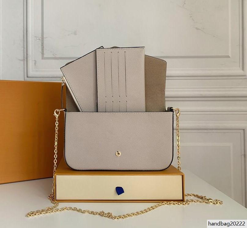 

luxurys bag wallet favorite multi accessories women Crossbody Purse Messenger bags Handbags designers shoulder lady Leather 3 pcs/set wi, Embossed red